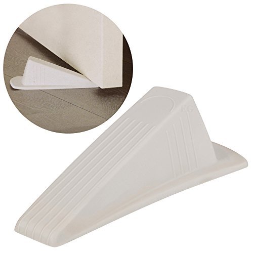EG Homeware Extra Large 2" Door Wedge Stopper White Rubber Heavy Duty Wide Jam Block