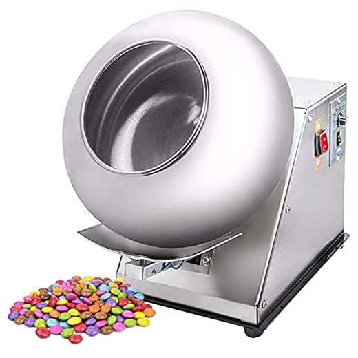 Máquina de revestimento de açúcar, pequena mini máquina de panificação de chocolate, máquina de polimento de revestimento de chocolate de 2-5 kg/H, revestimento de bola de açúcar, máquina de secagem,