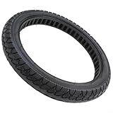 16x2.125 Solid Bike Tire, Puncture-Proof Rubber Replacement for Mountain & Electric Bikes, High Traction Outer Tire with Smooth Ride, Black