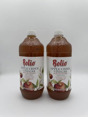 Apple Cider Vinegar With The Mother byBolio, Unfiltered, No Preservatives, All Natural, Raw, Unpasteurized, 32 Fl Oz, Pack of 2