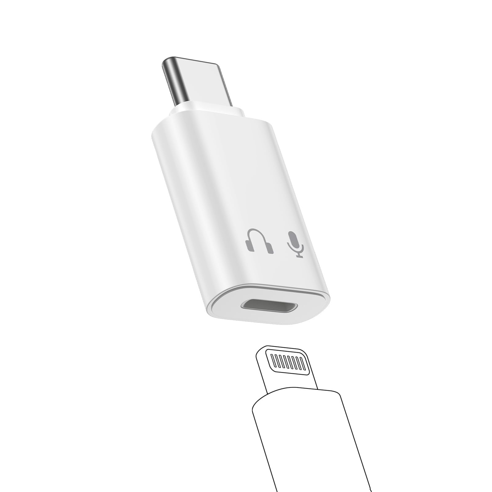 Ocbuo Lightning&Type-C変換アダプタ 1本2役 iPhoneイヤホンジャック 通話/音量調節/音楽対応 Lightning-3.5mm イヤホン変換ケーブル MFi認証 イヤホン・ヘッドホンアダプター USB-C 3.5mm 変換 iPhone 17/16/15/14/13/12/11/iPad/Macbook など対応 0.18m