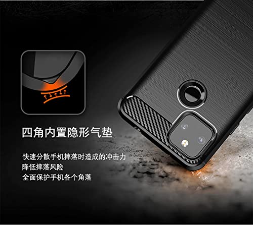 Image of NPRC Hybrid Ultra Slim Protective Case TPU Non-Slip Carbon Fiber Texture Shockproof Case Cover for Google Pixel 4A - Black