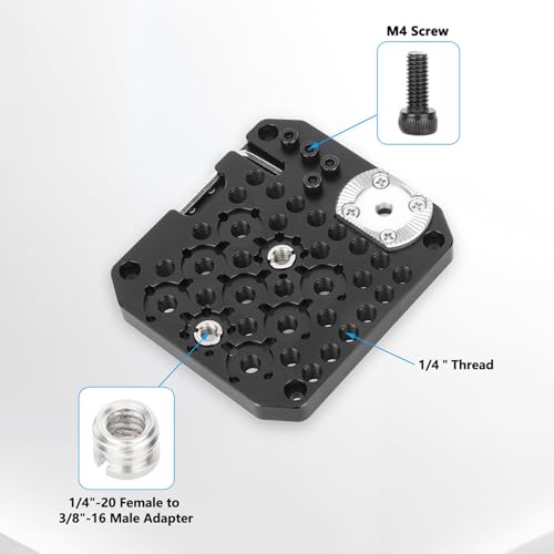 Image of Lightweight Aluminum Alloy Quick Release Multi Hole Side Plate with 1 /4 and 3 /8 Inch Mounting Option Design Multiple Hole Base Board