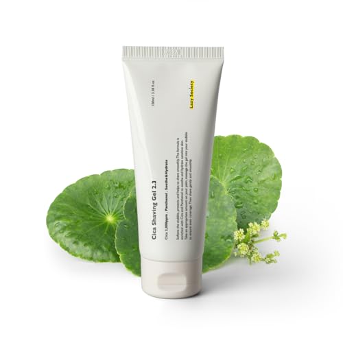 Image of Lazy Society Cica Shaving Gel, Transparent, non-foaming soothing gel, enriched with Centella Asiatica, Aloe Vera and Panthenol for Skin Protection for all sensitive type skin 3.38 oz