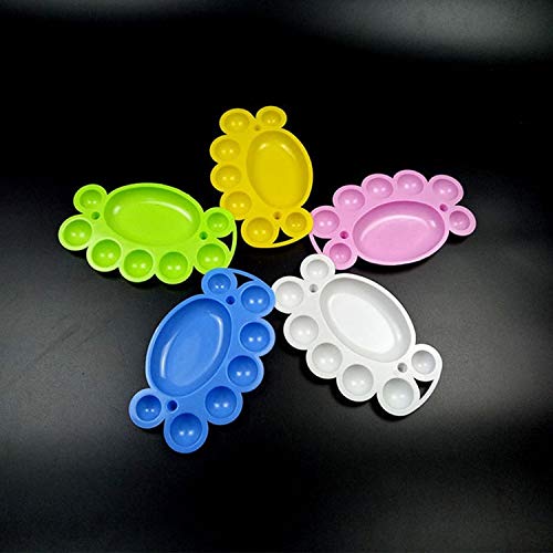 ARTBEST 10PCS Plastic Cartoon Small Ankle Color Palette Children's Painting Toys Random Color Delivery