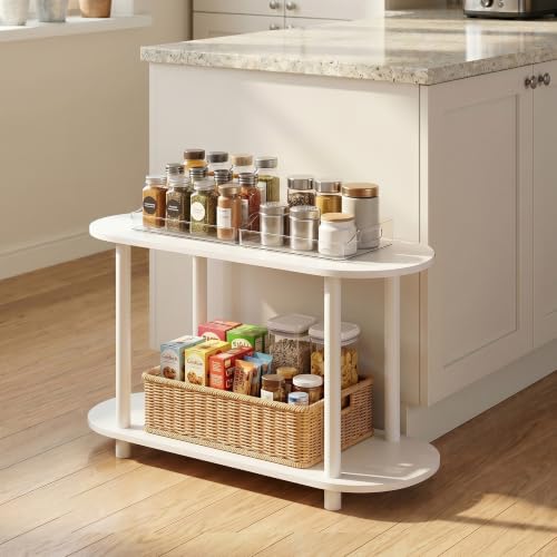 Image of Furinno Turn-N-Tube No Tools Modern Oval Side Table, White /Virgin White