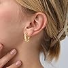 Senteria Twisted Hoop Earrings 14k Gold Plated Hoop Earrings for Women With AAAAA Cubic Zirconia Lightweight Hypoallergenic Hoops for Girls(20MM) #1