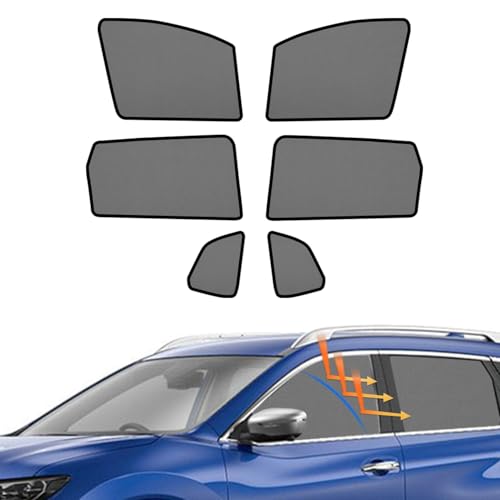 CARTIST ニッサン エクストレイル メッシュカーテン 2013年-現行 T32 NT32 HT32 HNT32 遮光カーテン サンシェード カーシェード UVカット マグネット式 簡単着脱 遮光 断熱 インテリア 日よけ 車種専用 6枚