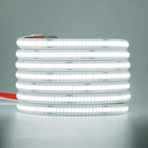 Wisada 24V COB LED Strip Light, 320 LEDs/m, IP68 Impermeabile, Flessibile Striscia di Luce LED per Rooflight Soggiorno Cucina Decorazione (Bianco (6000-6500K), 4M)