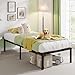 EMODA 18 Inch Twin XL Bed Frames No Box Spring Needed, Heavy Duty XL Twin Metal Platform Bed Frame with Tall Storage Space, Noise Free, Easy Assembly, Black