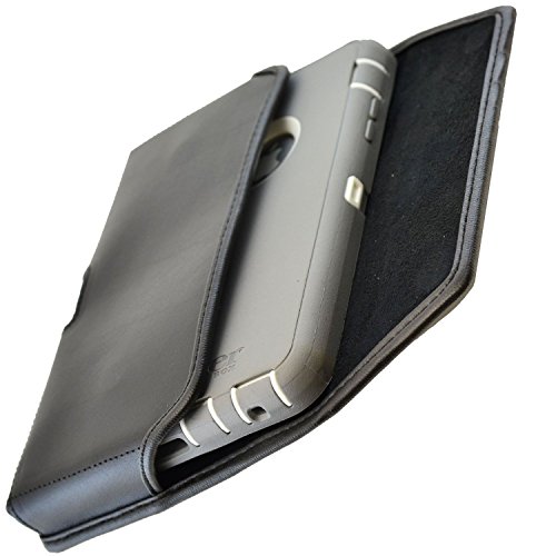 Turtleback Belt Case Compatible With Apple Iphone 6 Plus, Iphone 6S Plus W/ Ob Defender Or Bulky Cases, Black Holster Leather Pouch With Heavy Duty Rotating Ratcheting Belt Clip Horizontal Made In Usa #TOP4