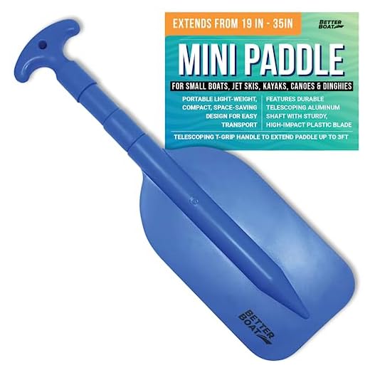 Telescoping Plastic Boat Paddle Collapsible Oar Kayak Jet Ski Tube Rafting and Miniature Mini Canoe Paddles Small Tubing Row and Safety Boat Accessories for Kids and Adults - 1Pk