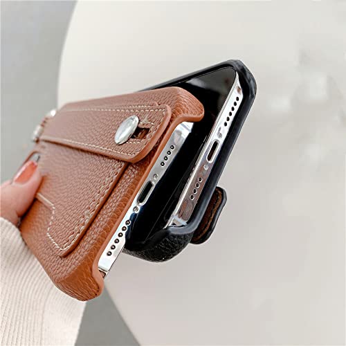 Coque portefeuille cuir iPhone 14 Pro Max protection intégrale auburn