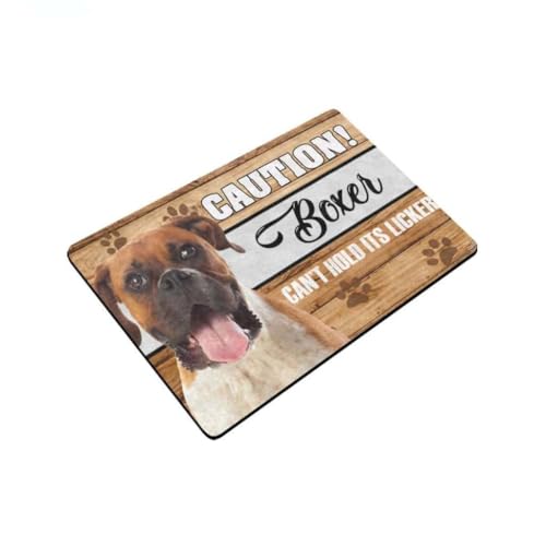 ���փ}�b�g ���ӁF�{�N�T�[���r�ߑ����邱�Ƃ��ł��Ȃ� 50×80cm doormat Caution Boxer Can't Hold Its Licker