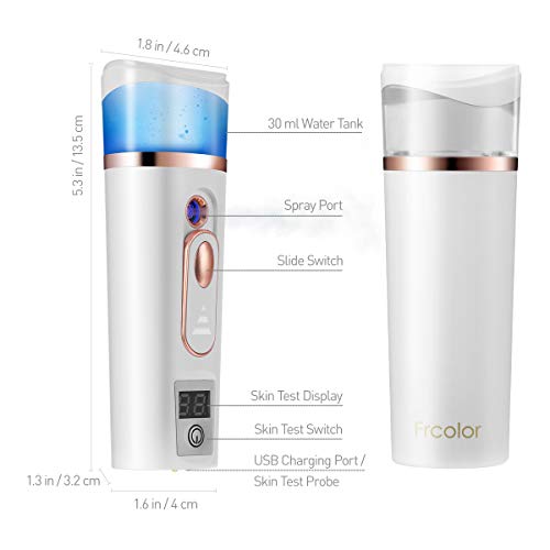 Frcolor Nano Face Mr Handy Cooling Water Sprayer Face Cool Mist Sprayer Steamer for Skin Care, Makeup Face Moisturising Hydration, USB Rechargeable Power Bank (White) - Image 7