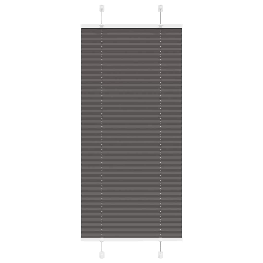 Vidaxl Black Pleated Blind 60X150 Cm - Polyester Privacy & Sun Protection - Easy Install And Clean