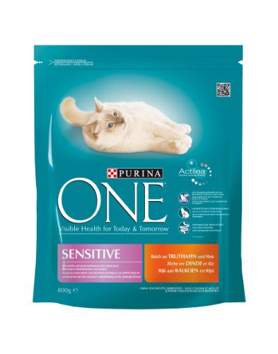 One Sensitive reich an Truthahn 800 g Katzenfutter 2-er Pack von Purina