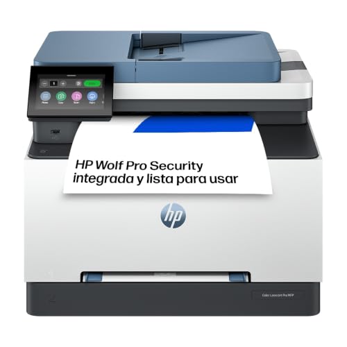 HP Color LaserJet Pro 3302sdw 499Q6F, Impresora Laser A4 Multifunción a Doble Cara automática, Escaner, Copiadora (25ppm, Wi-Fi Direct, Procesador 1,2 GHz, Memoria 512MB, Smart App) Blanca y Azul
