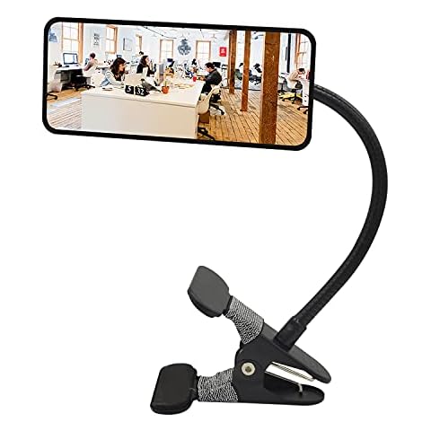 Acrylic Clip On Security Mirror, Ampper Flexible Convex Cubicle Mirror for Personal Safety and Security Desk Rear View Monitors or Anywhere (6.69" x 2.95", Rectangle) Cover