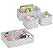 mDesign boite de rangement tissu (lot de 4) – bac de rangement avec 13 compartiments au total – pour la chambre d'enfant – pour vêtements, couches, lotions, etc. – rangement tiroir – gris/blanc