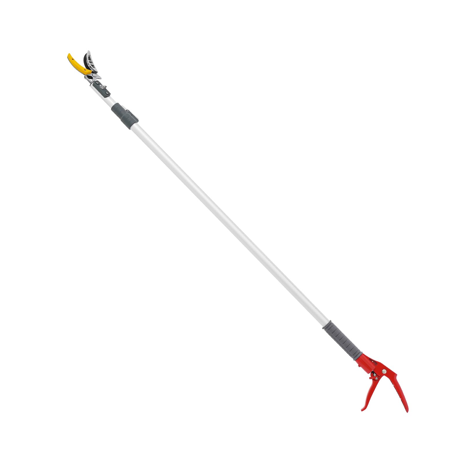 Dunleymin Red, Silver Extendable Long Reach Pruner Tree Loppers Long Reach Telescopic Tree Pruners Telescopic Fruit Picker Long Handled Garden Shears For Tree Branch Cutter