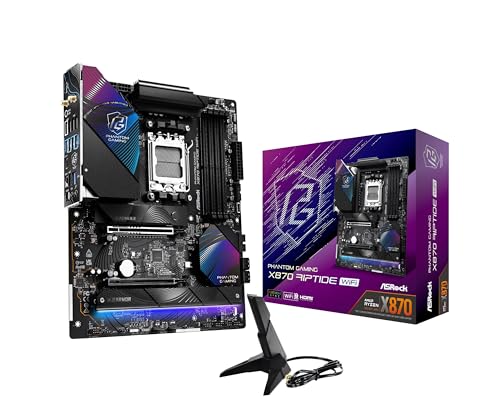 Image of ASRock Phantom Gaming X870 Riptide WiFi 7 AMD Ryzen Socket AM5 ATX Motherboard DDR5 DIMMs 8000 MHz 256 GB USB4 M.2 SATA3 6.0 Gb /s