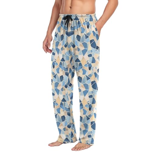 GuoChe Cotton Pajama Bottoms Men Pjs Pants For Men with pockets for Adults Joggers Small4