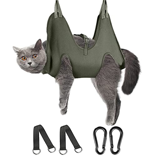 Image of FEEGO Pet Grooming Hammock for Small Dogs & Cats, Dog Grooming Hammock, Pet Grooming Sling, Dog Grooming Harness, Pet Nail Clip Bag for Grooming, Cat Grooming Sling for Trimming Nail and Ear /Eye Care