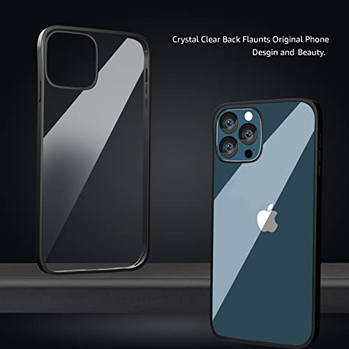 Image of amazon basics Ultra Hybrid Polycarbonate,Thermoplastic Polyurethane Camera Protection Back Cover Case For Iphone 12 Pro Max (Back Transparent-Sides Black)