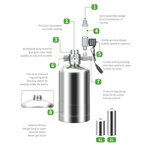 Kit générateur de CO2 aquarium avec électrovanne et compte-bulles - 3