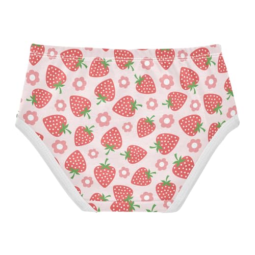 Little Girl Underwear Toddler Panties Kids Undies Strawberry Fruits Floral Soft Cotton Briefs 2T-8Y2