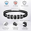 Personalised Mens Leather Bracelet Handmade Braided Bracelets Engraved Name Black Band with Small Custom Beads Gifts for Dad Husband Grandpa Boyfriends 1-6 Names Birthday Christmas Day (21cm-black-5) #5