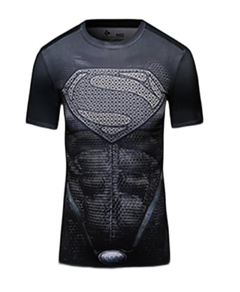 GenericCody Lundin® Men's Compression Z30 Superheroes Series Fashion Diverse Styles Bat Armor America Hero Logo Fitness Running Sports Short sleeve T-Shirt