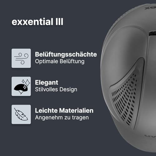 uvex exxential III - Leichter Unisex Reithelm - individuelle Größenanpassung - Anthracite mat XS-S