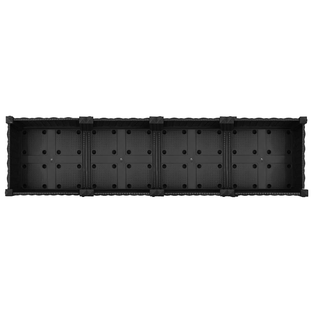 Bancal alto de polipropileno 160 x 40 x 23 cm, resistente al agua, ideal como caja de jardín y bancal de hierbas
