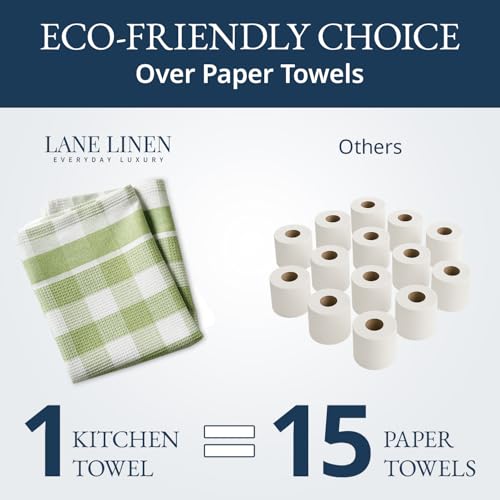 Image of LANE LINEN Cotton Dish Towels for Kitchen Quick Drying, Durable 4 Pack