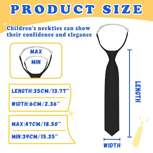 Clip on Ties for Boys Pre-tied Cotton Kids Tie Solid Boys Ties 8-10 for Uniforms School Party Prom3