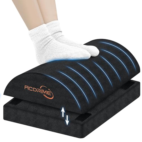 ACDRIME Foot Rest for Under Desk at Work, Under Desk Footrest, Ergonomic 2 Adjustable Heights Footrest, Office Desk Accessories – Foot Stool,for Office Desk & Office Chair – Back & Leg Hip Pain Relief
