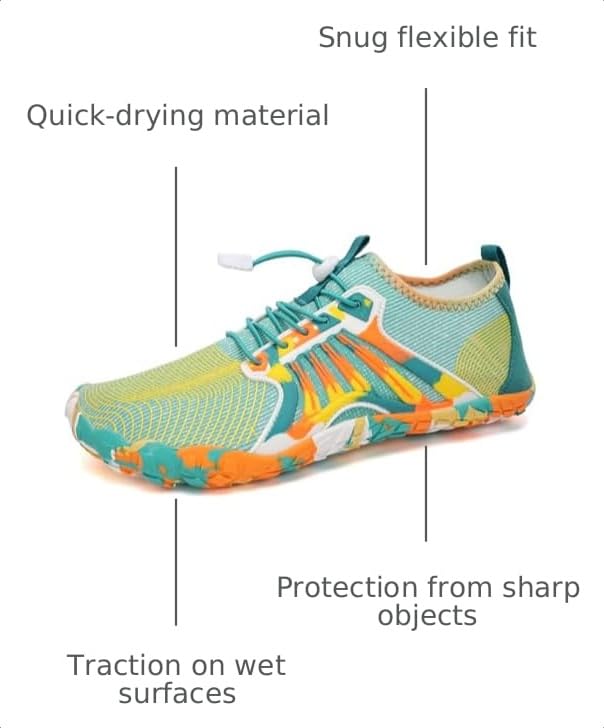 Image of Water Shoes for Men Barefoot Quick-Dry Aqua Sock Outdoor Athletic Sport Shoes for Kayaking, Boating, Hiking, Surfing, Walking