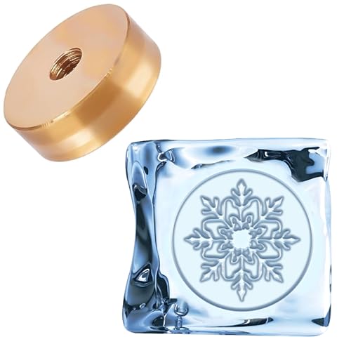 CRASPIRE Ice Stamp Head Snowflake 1.2" Ice Branding Stamp (No Handle) Christmas Ice Cube Seal Removable Convex Brass Head Replacement for Cocktails Whiskey Mojito Bar Drinks Making Party Holiday