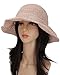 Womens Crochet Straw Sun Hat with Wide Brim – Soft Foldable Floppy Beach Hat for Summer (US, Alpha, One Size, Pink)