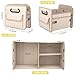 JiatuA Car Trunk Organizer, Car Organizers and Storage Collapsible Multi Compartment Container Box, Adjustable Car Accessories for SUV Sedan Truck, Standard Size, Beige
