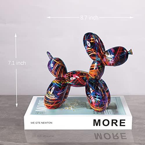 Idortybb Balloon Dog Sculpture Animal Statues Art Figurines Home Decorations For Living Room Book Shelves Tv Bar Cabinets Desk Decor Table Centerpieces Ornaments (B - Flame) #TOP1