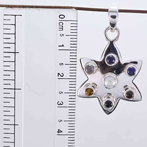 Pendentif rond en argent 925 multi un cadeau artisanal unique