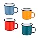 E-far Coffee Mug, 12 Ounce Enamel Coffee Tea Camping Cup Mugs, Red/Yellow/Blue/Green, Healthy & Bright Colors - Set of 4