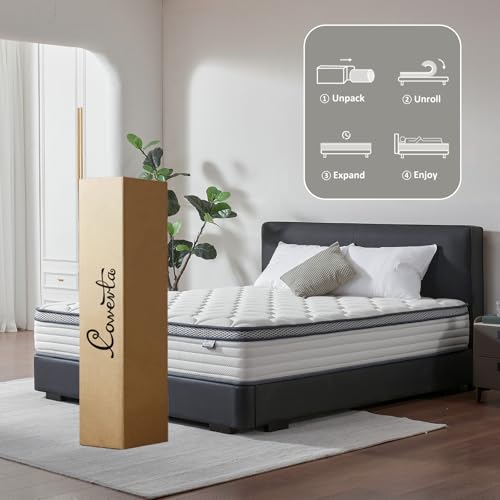 Image of Full Size Mattress - 12 Inch Hybrid Mattress in a Box, Individual Pocket Springs, Medium Firm, Pressure Relief, Breathable Comfort and Durable