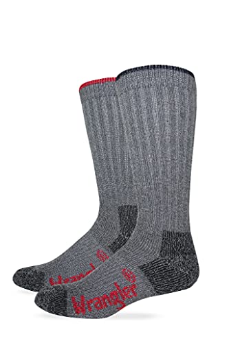 Wrangler Pro Gear Ultra-Dri Wool Blend Boot Socks, Assorted, Lrg (M 9-13), 2 Pair