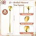 Skybooly 25 Sets Bridal Shower Tea Party Favors for Guests Heart Spoon Kraft Paper Envelopes for Tea with Thank You Cards and Organza Bags Wedding Souvenir Gifts