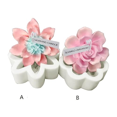 Candle Mold Gypsum Handmade Soap Peony Rose Silicone Mold Cake Decoration Chocolate Baking Mold #TOP4