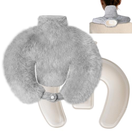 LURICO Wärmflasche Nacken, Winter Weihnachten Wärmflasche, 1L U-Förmige Nackenwärmflasche mit Abnehmbarer Weichem Bezug, PVC Hot Water Bottle für...